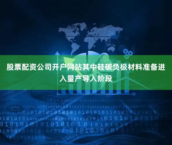 股票配资公司开户网站其中硅碳负极材料准备进入量产导入阶段